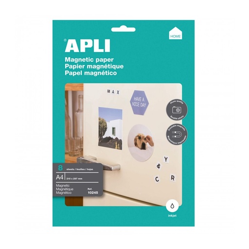 [10245] PAPEL APLI 10245 A4 MAGNETICO INK-JET FOTOG. 640G 8H
