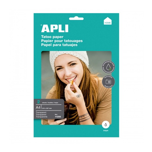 [11295] PAPEL APLI 11295 A4 TATUAJES INK-JET FOTOG. 2H