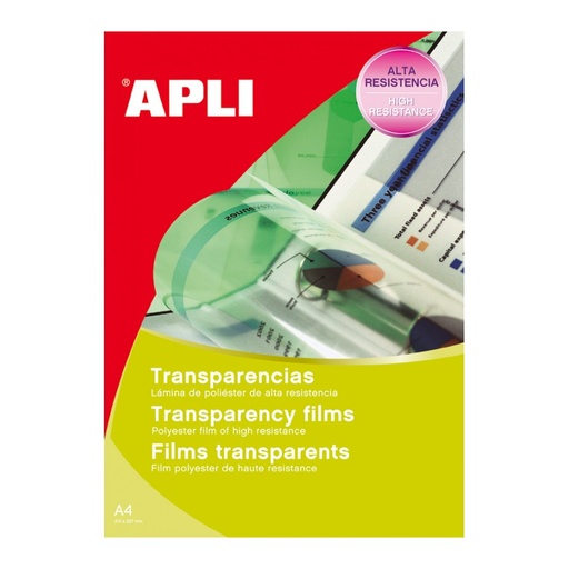 [1061] TRANSPARENCIAS APLI 1061 A4 INK-JET 100 MICR. 100H.