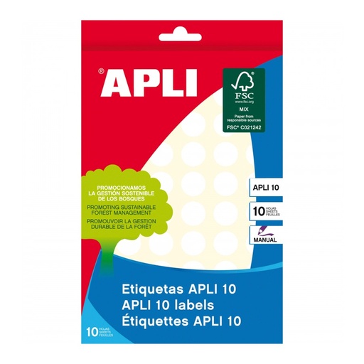 [1626] ETIQUETAS APLI 1626 Ø 13 APLI 10 770 UN