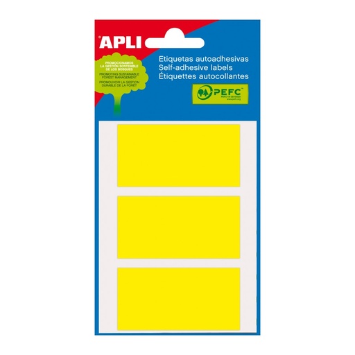 [2071] ETIQUETAS APLI 2071 34x67 AMARILLO MINI BOLSA 15 UN