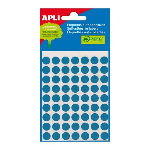 [2072] ETIQUETAS APLI 2072 34x67 AZUL MINI BOLSA 15 UN