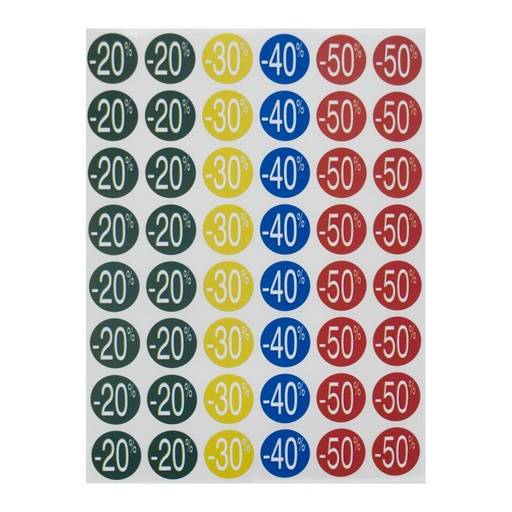 [101373] ETIQUETAS APLI 101373 Ø 24 DESCUENTOS -20/-50%  240 UN