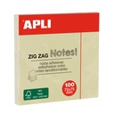 BLOC NOTAS APLI 12078 75x75 AMARILLO ZIG-ZAG 100H