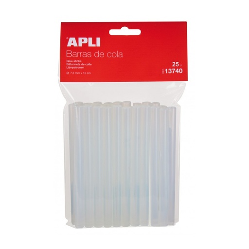 [13740] SILICONA APLI 13740 RECAMBIO BARRAS TRANSP. 7,5MM 25UN