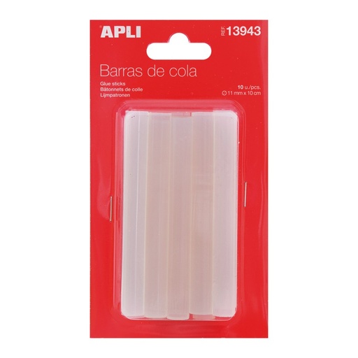 [13943] SILICONA APLI 13943 RECAMBIO BARRAS TRANSP. 11MM 10UN
