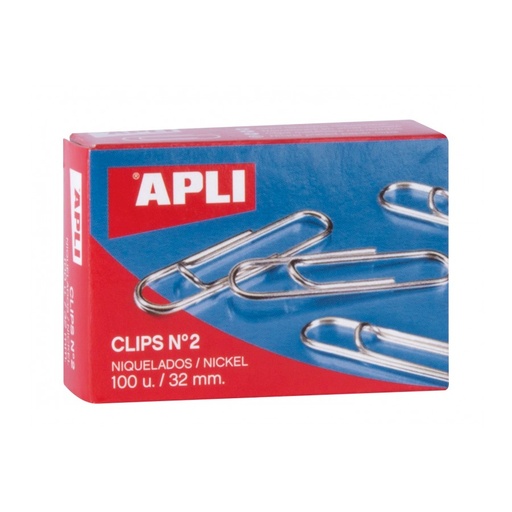 [11711] CLIPS APLI 11711 Nº2  NIQUEL 32MM 100UN