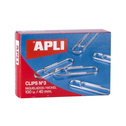 [11712] CLIPS APLI 11712 Nº3 NIQUEL40MM 100UN