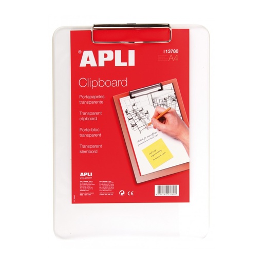 [13780] PORTA BLOC APLI 13780 A4 PLASTICO TRANSPARENTE