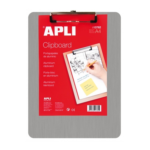 [13782] PORTA BLOC APLI 13782 A4 ALUMINIO