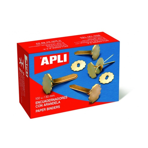 [12285] ENCUADERNADOR APLI 12285 18MM METALICO CON ARANDELA 100UN