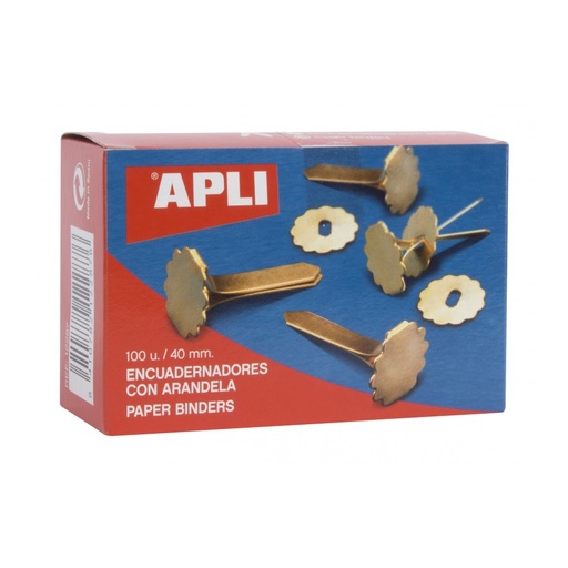 [12287] ENCUADERNADOR APLI 12287 40MM METALICO CON ARANDELA 100UN