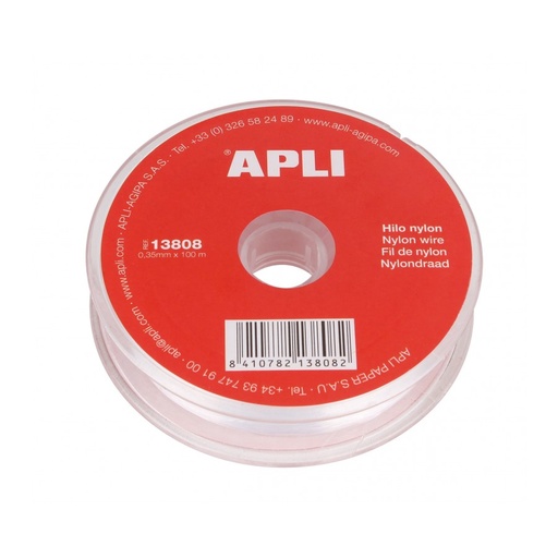 [13808] BOBINA APLI 13808 CUERDA NYLON 0,35MMx100M
