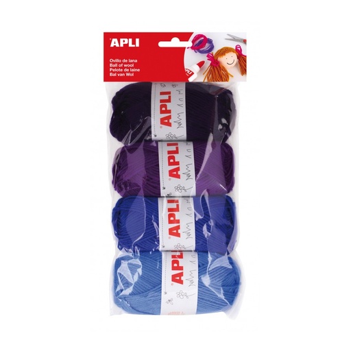 [14092] OVILLO DE LANA APLI 14092 AZUL SURTIDOS 50G 4UN