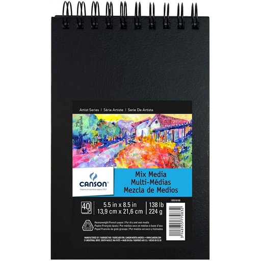 [C100516109] Alb Esp 17,8x25,4 40H Canson Mix Media Art Book  Fino 224g