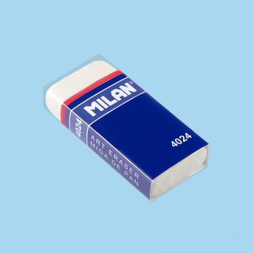 [CNM4024] GOMA MILA CNM4024  MIGA DE PAN, DIBUJO, BLANCA Y FUNDA DE CARTÓN