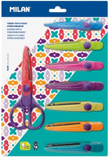 [14930908] TIJERAS MILAN 14930908 BLISTER  ZIG-ZAG CON 8 HOJAS INTERCAMBIABLES