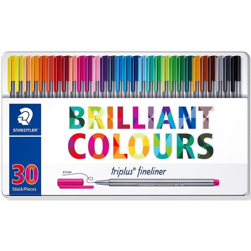 [334 M30] ESTUCHE STAEDTLER 334 M30 TRIPLUS FINE LINER 334 ANTISECADO 30 ROTULADORES COLORES