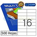[10524] ETIQUETES MULTI3 10524 105X37 MM. 500 FU