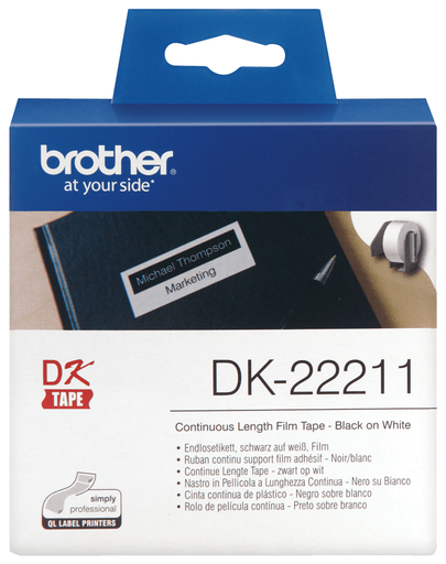[DK22211] CINTA BROTHER DK22211  PELICULA PLASTIC BLANCA (29MMX1524M)