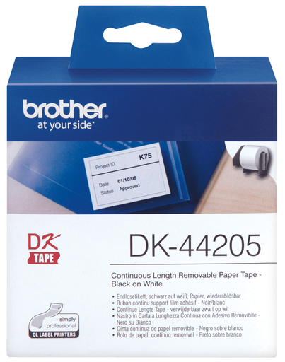 [DK44205] CINTA BROTHER DK44205  DE  BLANCA (1524MX62MM) REMOVIBLE