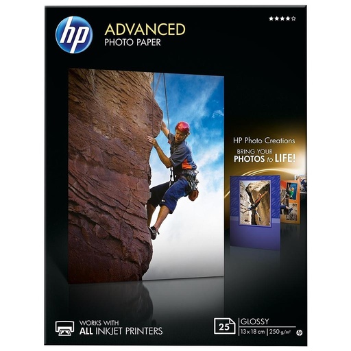 [Q8696A] PAPEL HP Q8696A  PHOTO SATINADO 13X18 (25H) 250 G/M² SIN BORDES