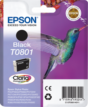 [T080140] CARTUCHO EPSON C13T08014011CAR.STY.R265/360/RX560  NEGRO