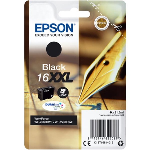 [T168140] CARTUCHO EPSON C13T16814012 ULTR 16XXL NEG WORKFORCE SINGLE