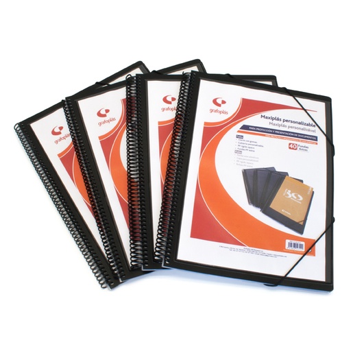 [39843010] CARPETAS FUNDAS GRAFO 39843010 MAXIPLAS A4 OPACO. 30F PERS.NEGRO