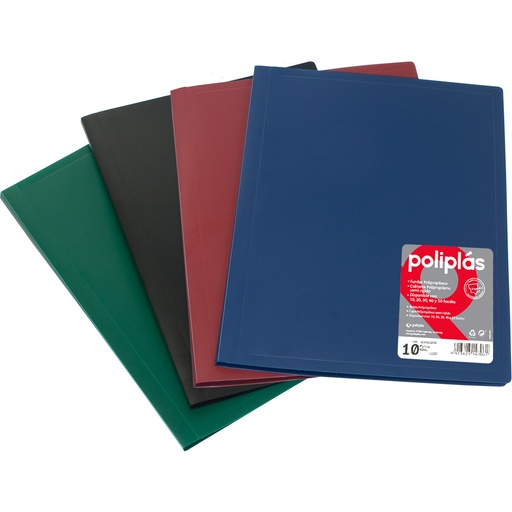 [01450010] CARPETAS FUNDAS GRAFO 01450010 POLIPLAS 20 F.  FOLIO NEGRO