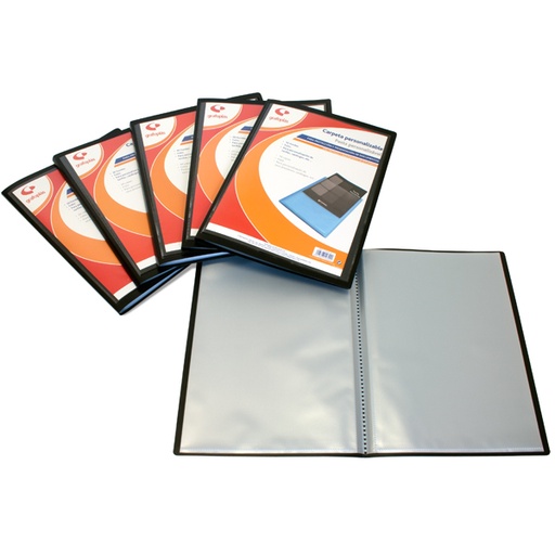[01435510] CARPETAS FUNDAS GRAFO 01435510 POLIPLAS 10 F.  PERSONALIZA. NEGRO