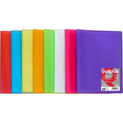 [01341254] CARPETAS FUNDAS GRAFO 01341254 POLIPLAS 40 F. DIN-A4 TRANSL.FUCSIA