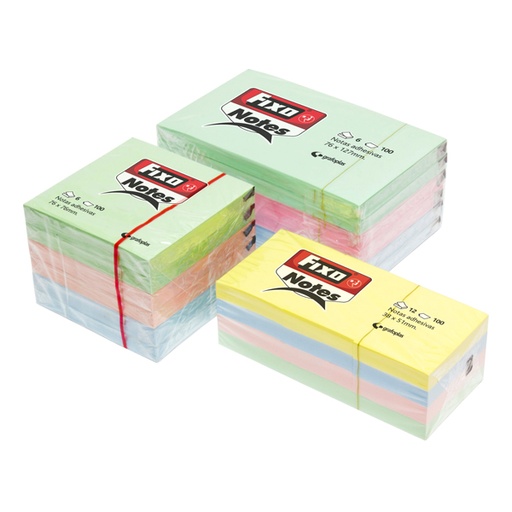 [65005490] BLOC NOTAS FIXO 65005490 100 NOTAS ADHES 76X76MM PACK 6 UNID. PASTEL
