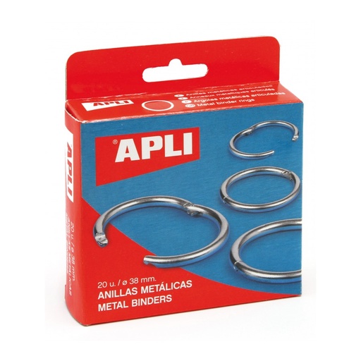 [454] ANILLAS APLI 454 38 MM METALICAS 20 UN