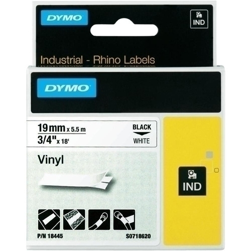 [18445] CINTA  DYMO DYMO 018445  VINILO BLACK/VHITE 19MM