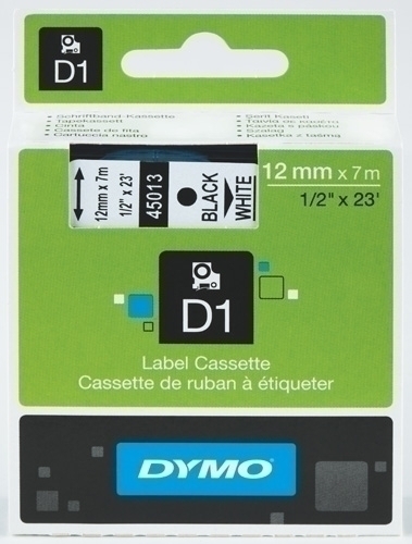 [S0720530] CINTA   DYMO 764281 D1 12MMX7M NG/BL 45013