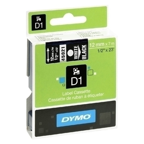 [S0720610] CINTA ROTULAR DYMO  D1 S0720610 45021 POLIESTER AUTOADHESIVA. BLANCO-NEGR