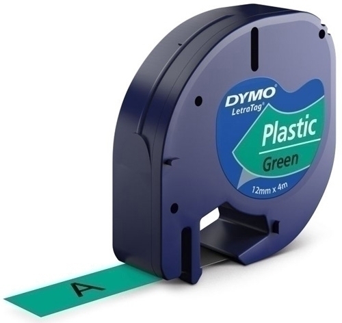 [S0721640] CINTA   DYMO 765058 LETRATAG 12MM NG/VE 91204