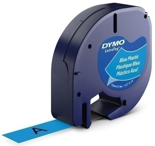 [S0721650] CINTA   DYMO 765066 LETRATAG 12MM NG/AZ 91205