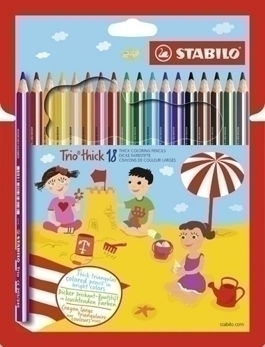[203/18-01] ESTUCHE STABILO 203/18-01  TRIO ESTUCHE DE PLÁSTICO CON 18 COLORES SURTIDOS 