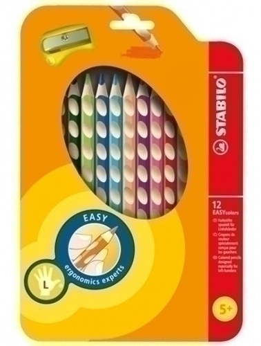 [331/12] ESTUCHE STABILO 331/12  EASYCOLORS. ESTUCHE 12 UDS VERSIÓN ZURDOS + SACAPUNTAS 