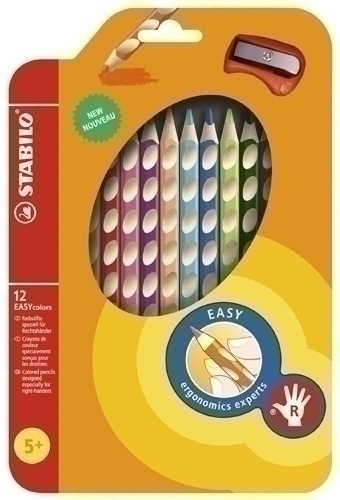 [332/12] ESTUCHE STABILO 332/12  EASYCOLORS. ESTUCHE 12 UDS VERSIÓN DIESTROS + SACAPUNTAS 