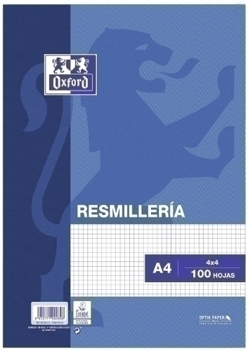 [100430215] RESMILLERIA OXFORD 100430215 BLANDA A4 100H.4X4 AZUL 
