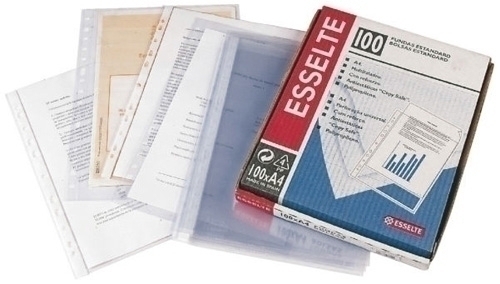 [46106] FUNDA ESSELTE 46106 CAJA 100 FUNDAS PP FOL. CRISTAL 