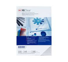 [CE011880E] PORTADAS GBC CE011880E PVC TRANSPARENTE GBC A4 180 MICRAS CRISTAL (PACK 100) 