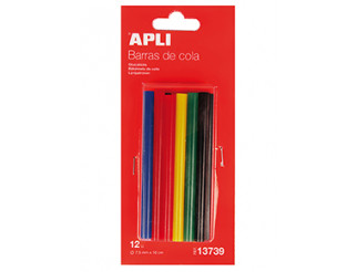 [13739] SILICONA APLI 13739 RECAMBIO BARRAS COLORES 7,5MM 12UN