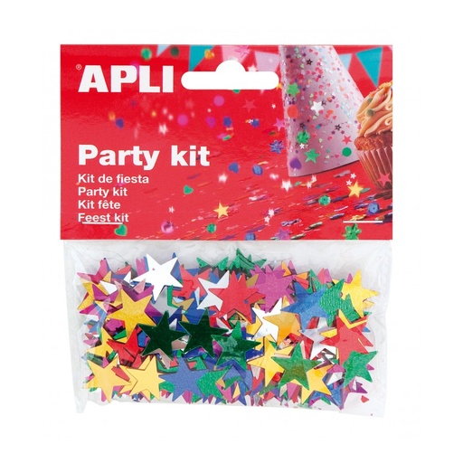 [13821] CONFETI APLI 13821 15MM ESTRELLAS COLORES SURT. 14GR