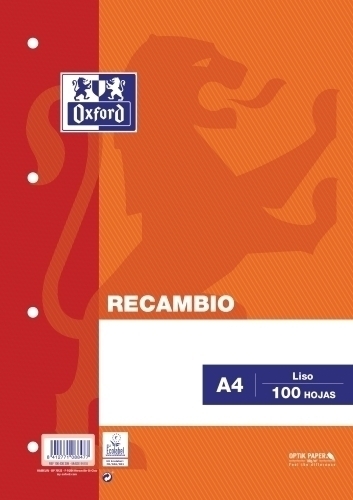[100430209] RECAMBIO OXFORD 100420 LISO A4 100 H 90 GR. 